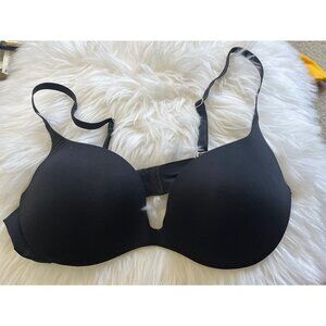 wacoal black satin smooth intuition 34B deep plunge t-shirt adjustable strap bra